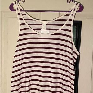 Long striped red and white tank top, Never worn
